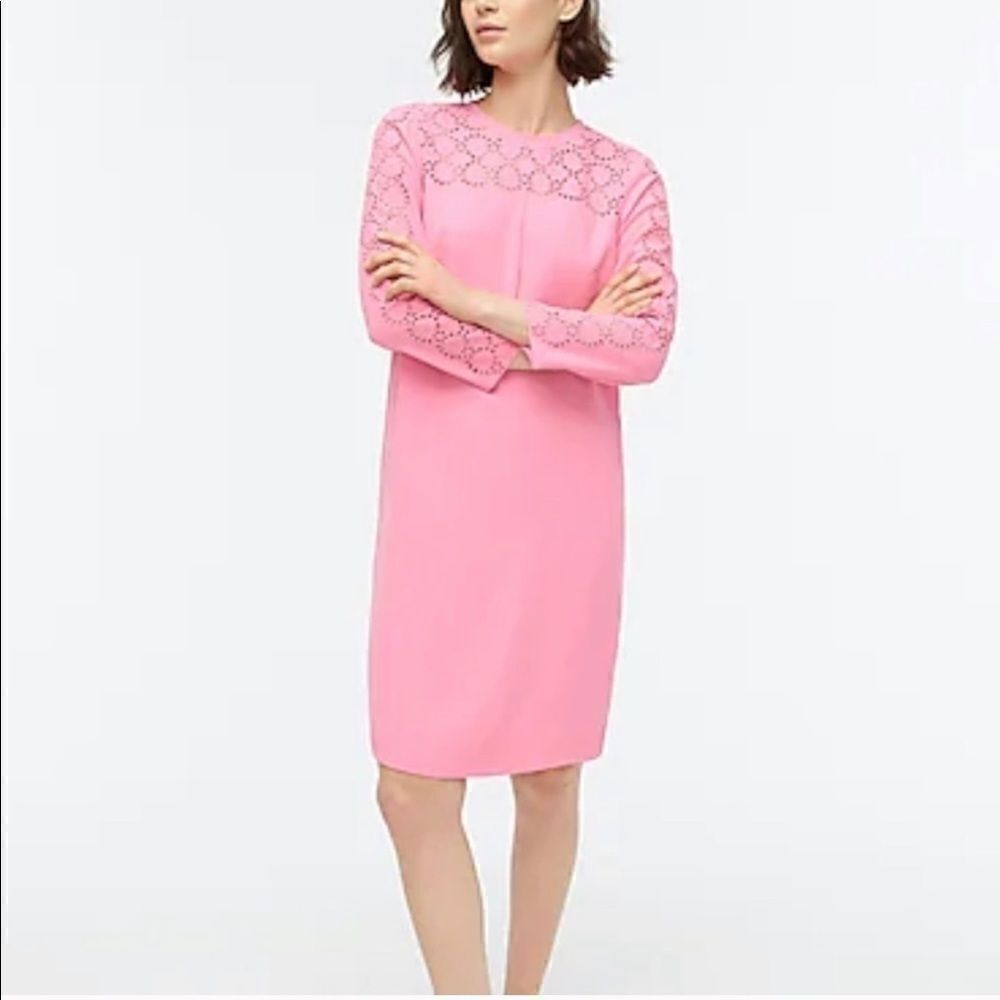 J.Crew Laser Cut Eyelet Dress in Pink*